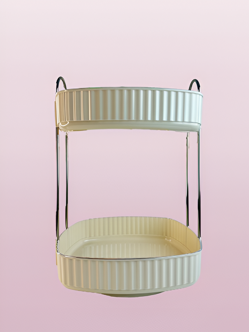 2-Tier rotating square rack