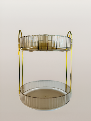 2-Tier rotating rack with top storage