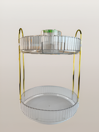 2-Tier rotating rack with top storage