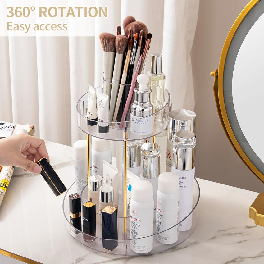 Irregular rotation double storage rack