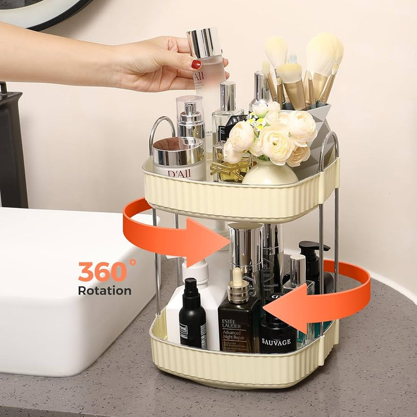 2-Tier rotating square rack