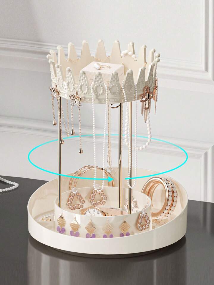 Crown shaped rotating storage rack