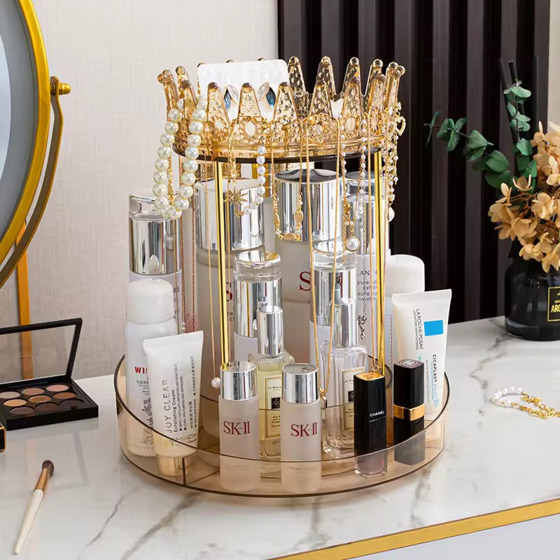 Crown shaped rotating storage rack