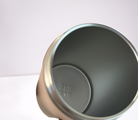Insulating coffee mug with opening