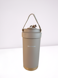 Insulating coffee mug with opening