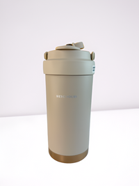 Insulating coffee mug with opening