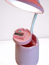 Table lamp with built-in table hoover