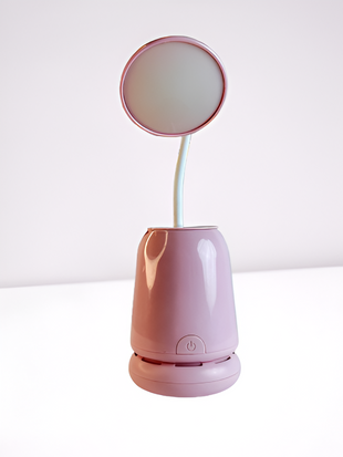 Table lamp with built-in table hoover